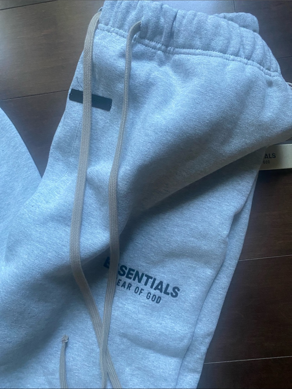 ESSENTIALS Sweatpants in Light Grey with Thigh Logo - Picture 3 of 4